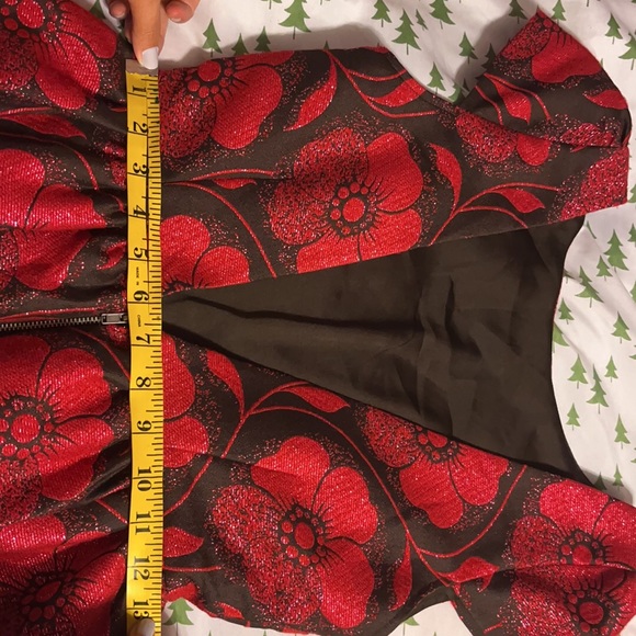 Alice+Olivia nelly puffed dress in red /us 4 - Picture 14 of 16